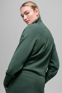 Waffle Weekend Escape Mock Neck Long Sleeve