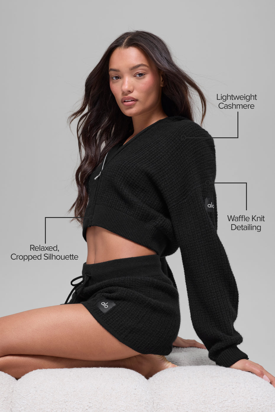 Sweat À Capuche Zippé En Cachemire Plush Waffle