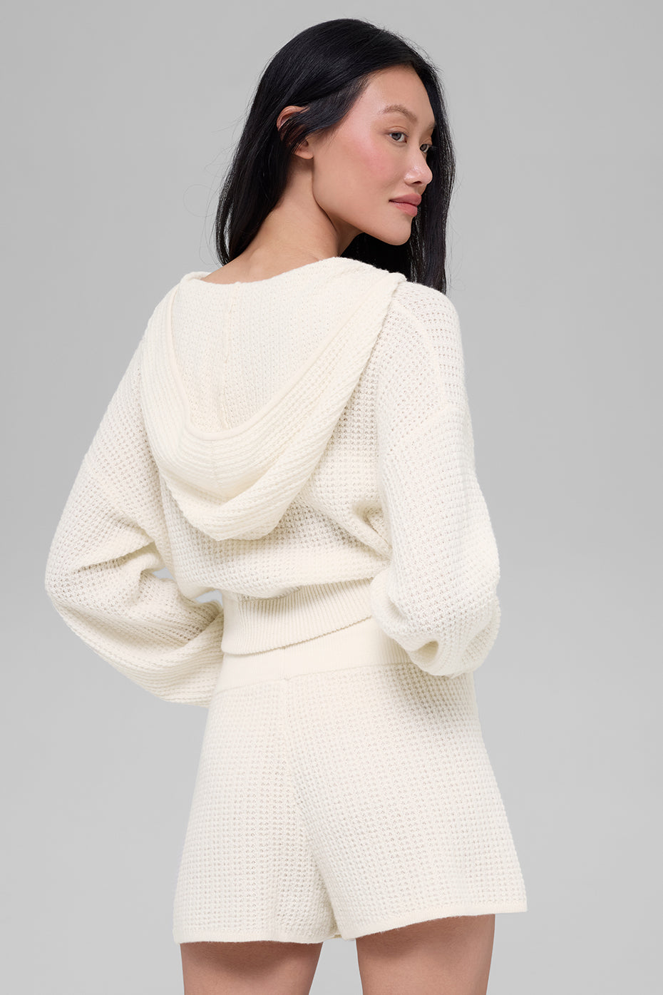 Sweat À Capuche Zippé En Cachemire Plush Waffle