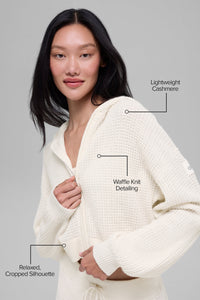 Sweat À Capuche Zippé En Cachemire Plush Waffle