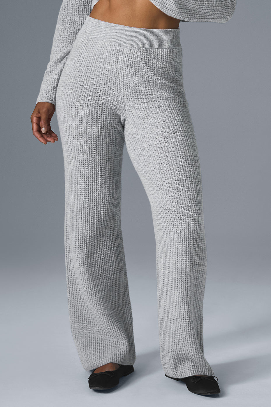 Pantalon Taille Haute En Cachemire Plush Waffle