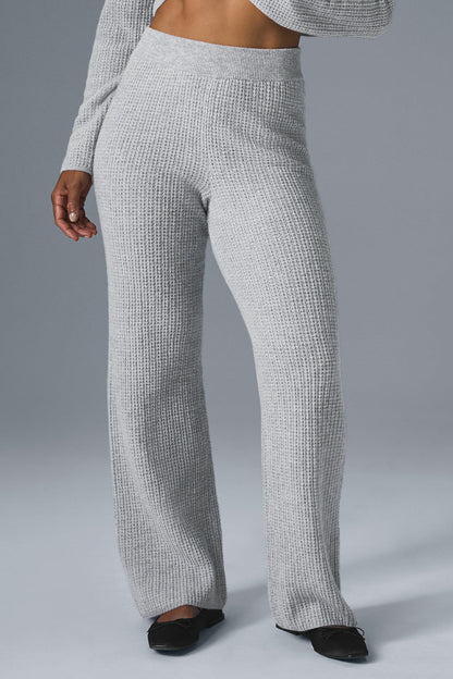 Pantalon Taille Haute En Cachemire Plush Waffle