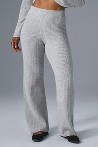 Pantalon Taille Haute En Cachemire Plush Waffle