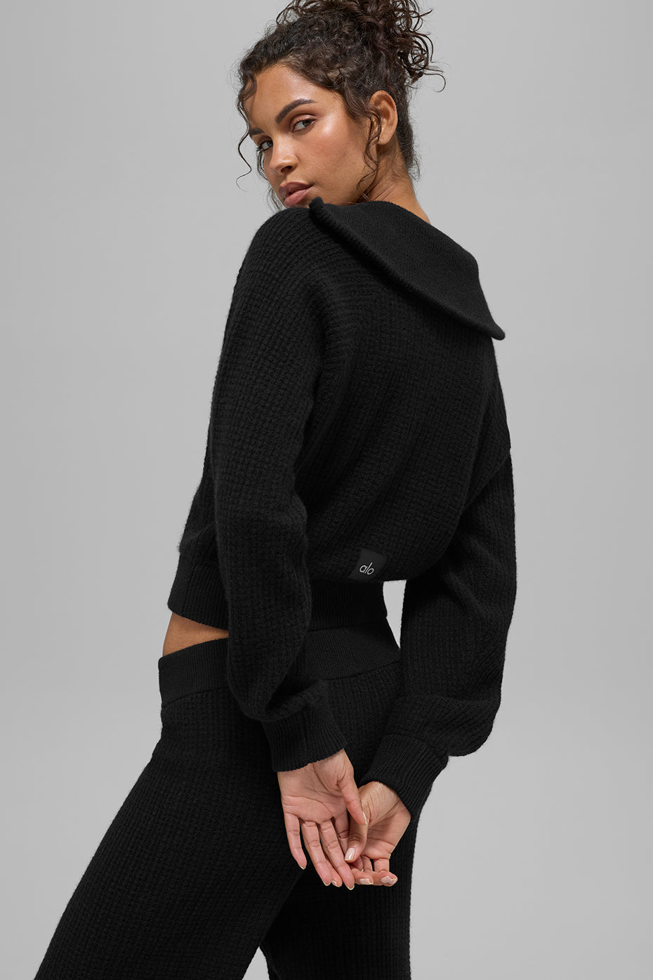 Pull Zippé 1/4 En Cachemire Plush Waffle