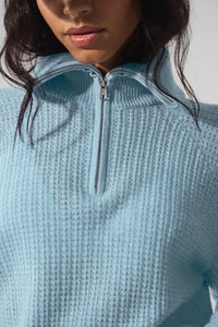 Pull Zippé 1/4 En Cachemire Plush Waffle