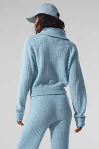 Pull Zippé 1/4 En Cachemire Plush Waffle