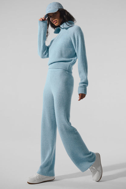 Pull Zippé 1/4 En Cachemire Plush Waffle