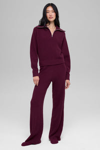 Pull Zippé 1/4 En Cachemire Plush Waffle
