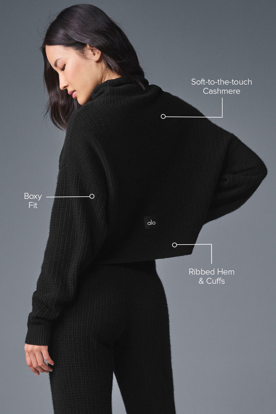Pull Col Roulé En Cachemire Plush Waffle