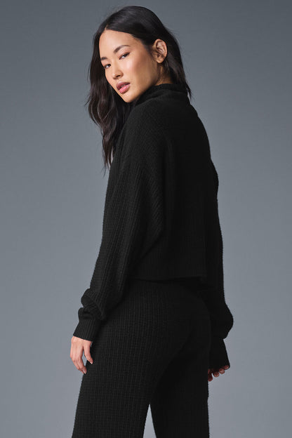 Pull Col Roulé En Cachemire Plush Waffle