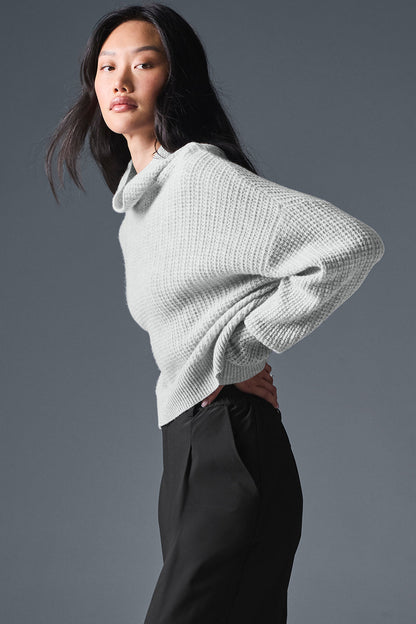 Pull Col Roulé En Cachemire Plush Waffle