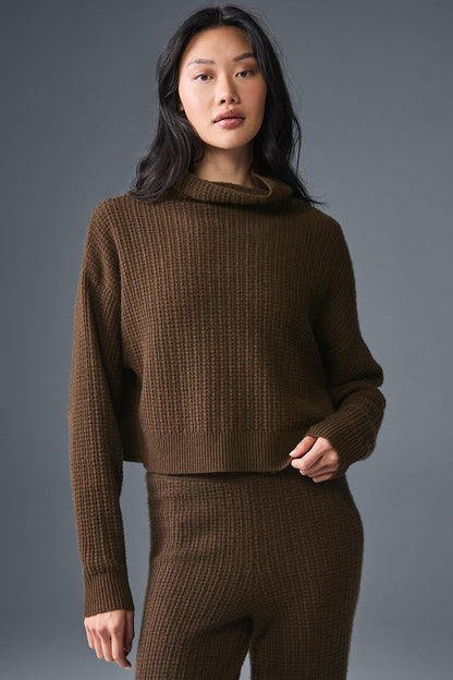 Pull Col Roulé En Cachemire Plush Waffle