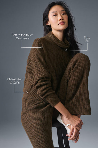 Pull Col Roulé En Cachemire Plush Waffle