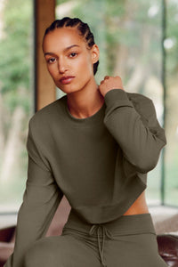 Cropped Sway Crew Neck Pullover