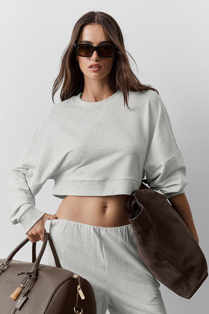 Cropped Sway Crew Neck Pullover