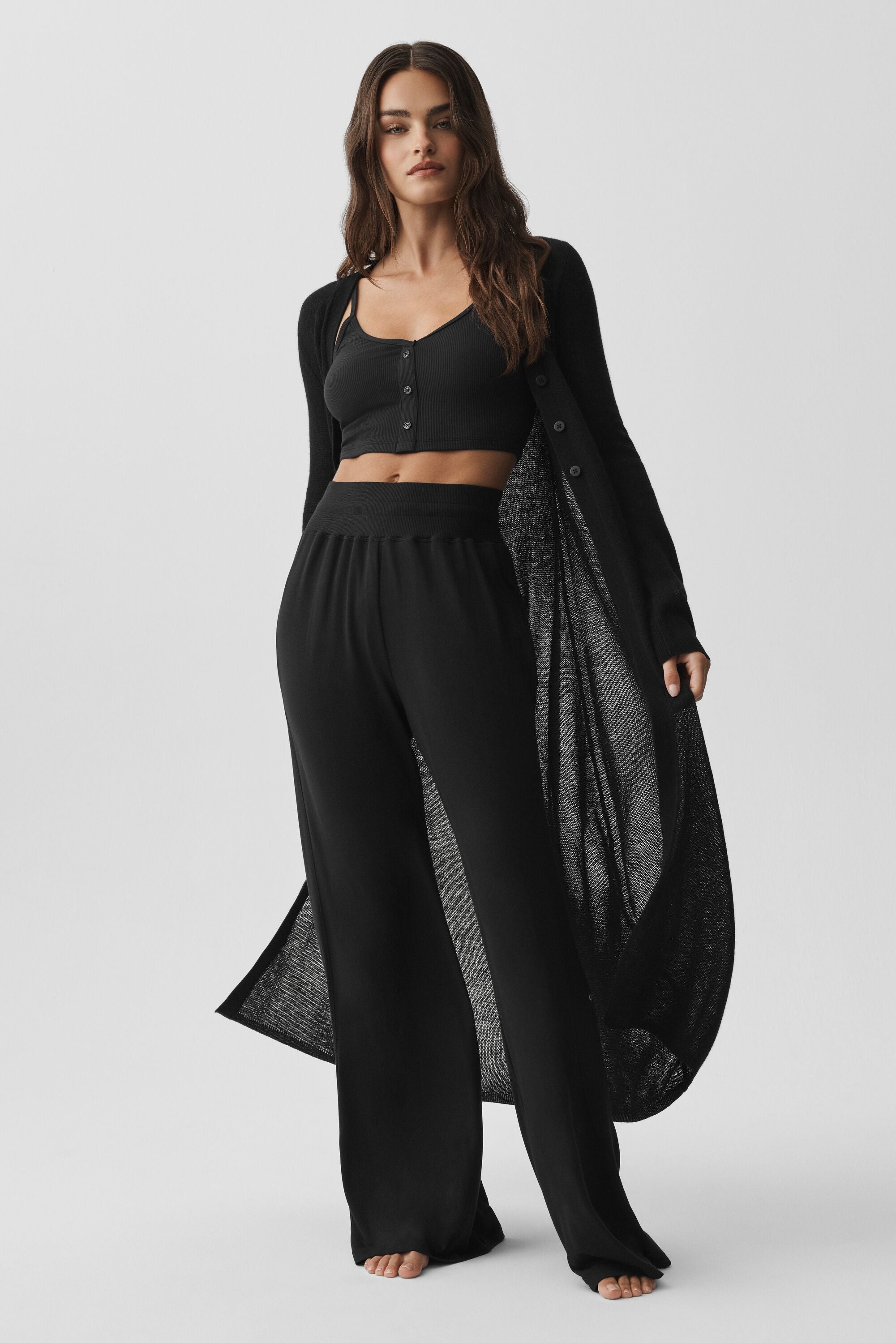 Cardigan Long En Cachemire Sheer