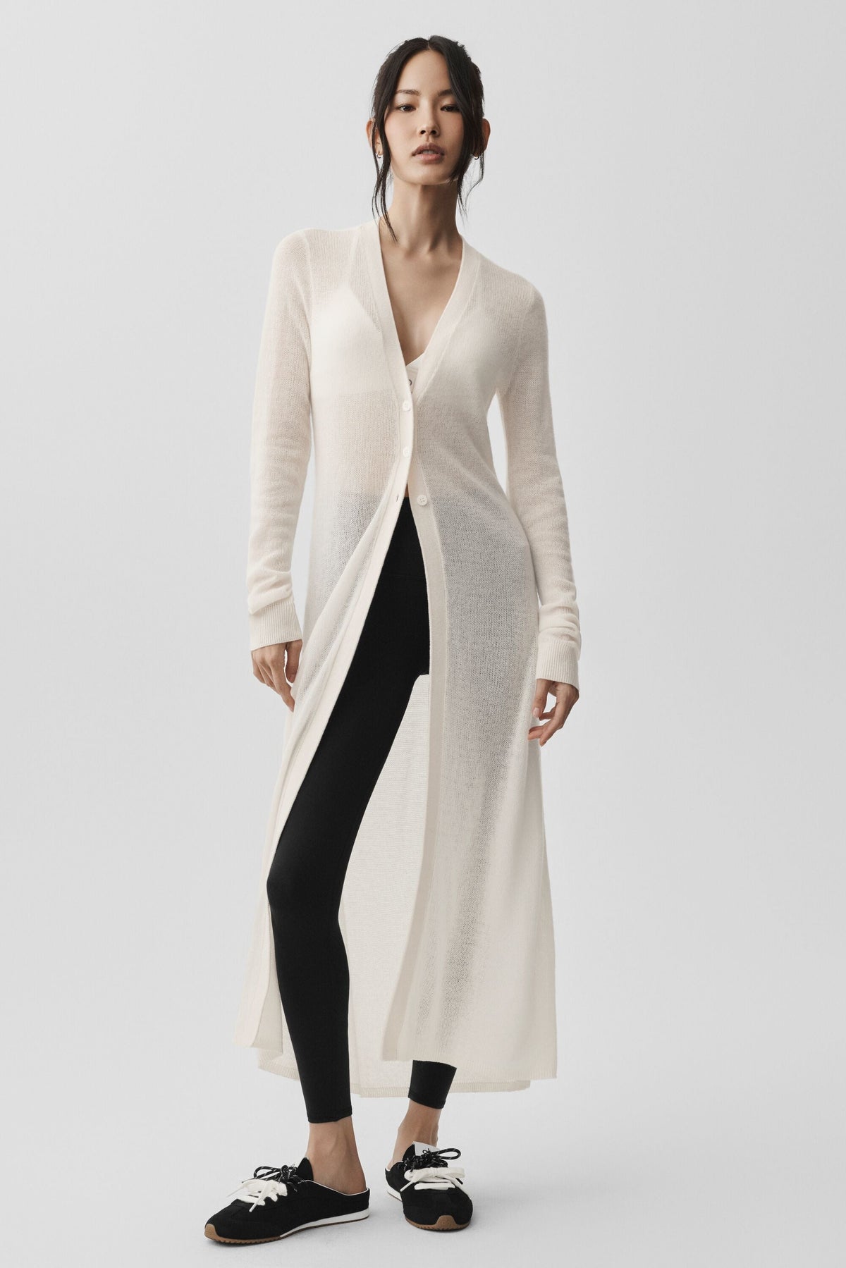 Cardigan Long En Cachemire Sheer