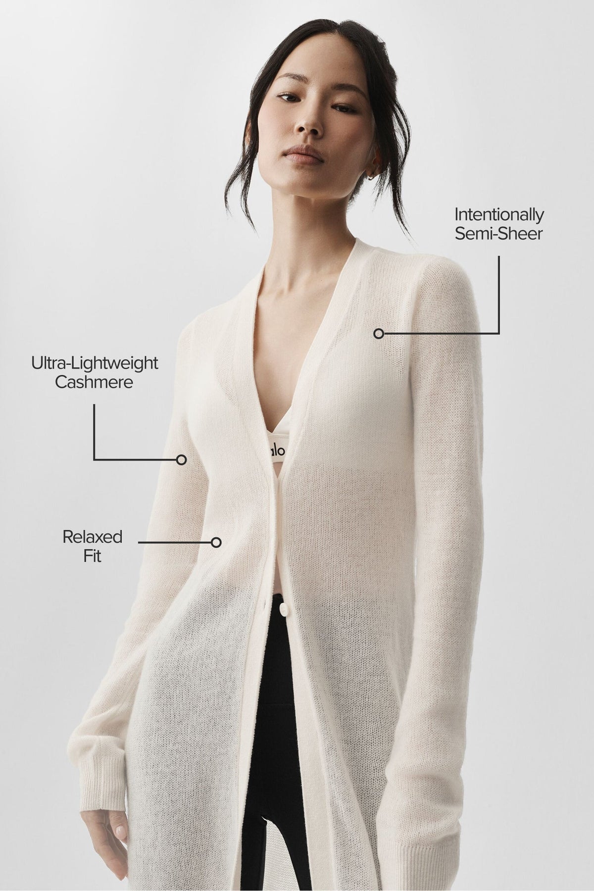 Cardigan Long En Cachemire Sheer