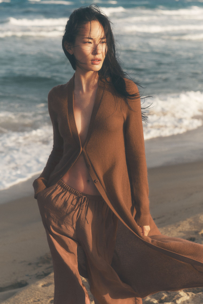 Cardigan Long En Cachemire Sheer