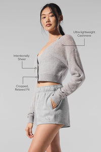 Cardigan Court En Cachemire Sheer