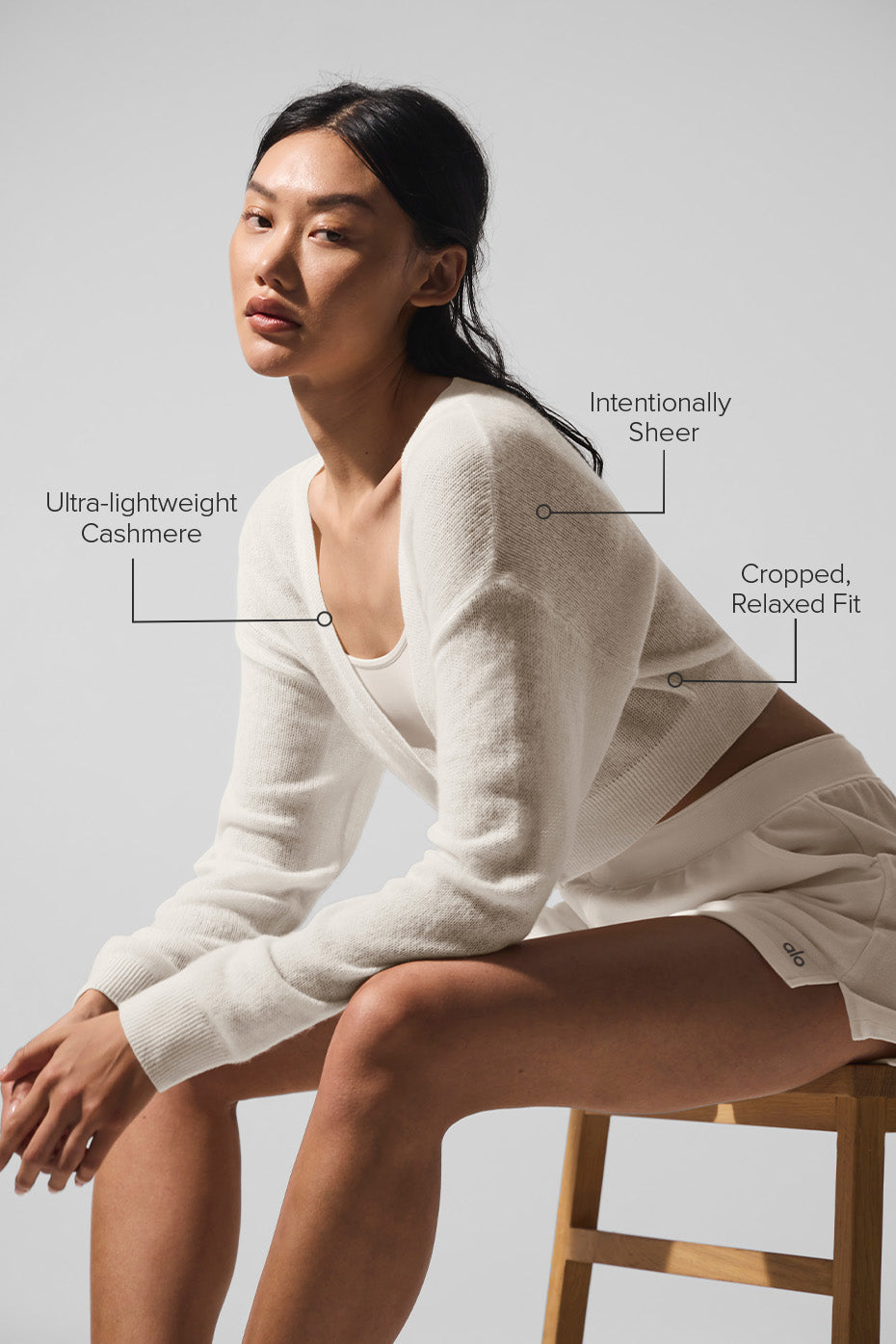 Cardigan Court En Cachemire Sheer