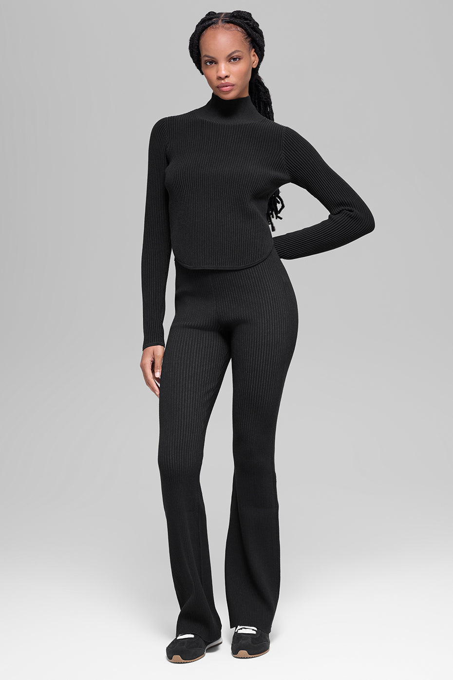 Haut Manches Longues En Maille Denim Backless