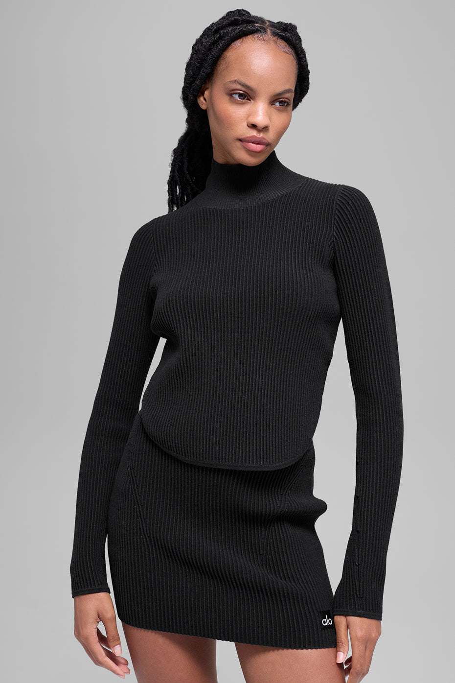 Haut Manches Longues En Maille Denim Backless