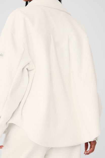 Ribbed Velour Mountain Side Shacket
