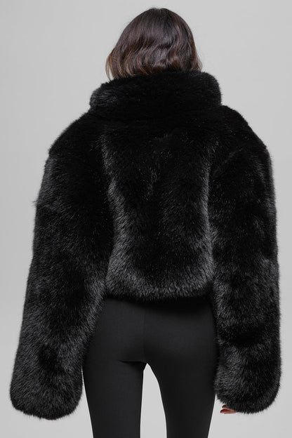Opulent Faux Fur Cropped Jacket