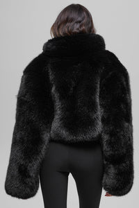 Opulent Faux Fur Cropped Jacket