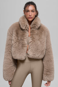 Veste Courte Fausse Fourrure Opulent