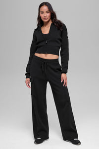 Veste Courte Zippée Scholar Knit