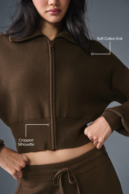 Veste Courte Zippée Scholar Knit