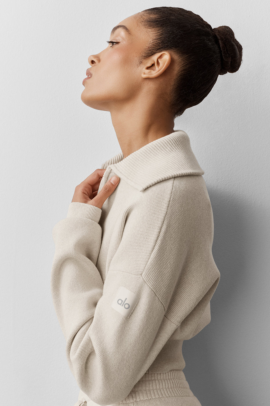 Scholar Knit Cropped Full Zip Jacket