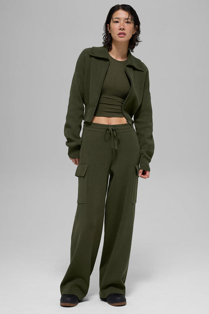 Veste Courte Zippée Scholar Knit