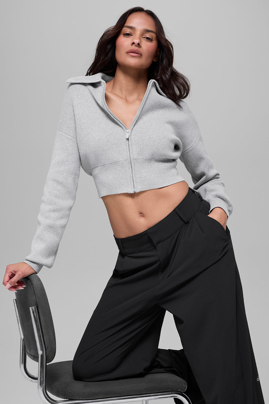 Veste Courte Zippée Scholar Knit