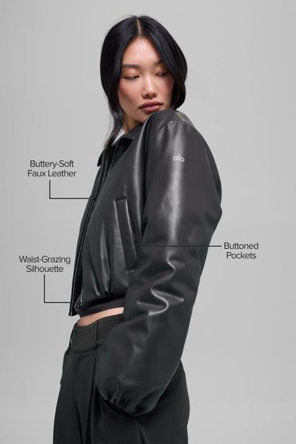 Bomber Court Similicuir Premier