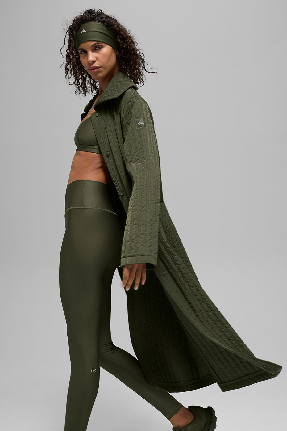 Quilted Skyline Long Coat