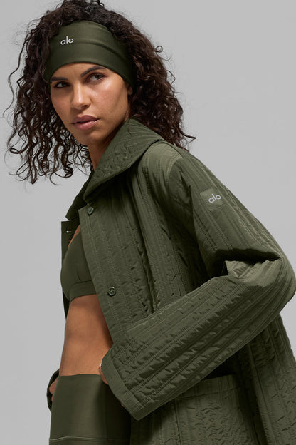 Quilted Skyline Long Coat