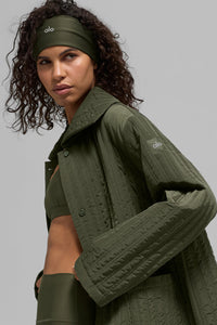 Quilted Skyline Long Coat