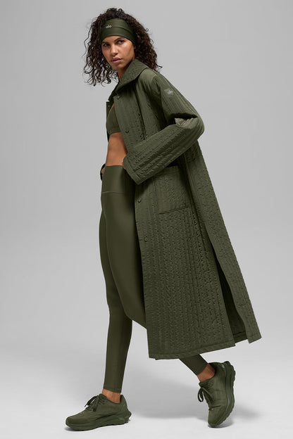 Quilted Skyline Long Coat