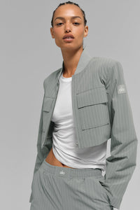 Veste Zippée Courte À Fines Rayures Main Character