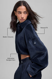 Ribbed Velour Cropped Mountain Side Jacket