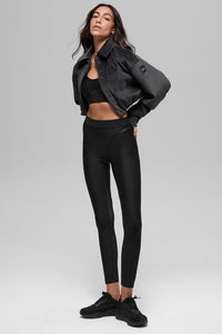 Ribbed Velour Cropped Mountain Side Jacket