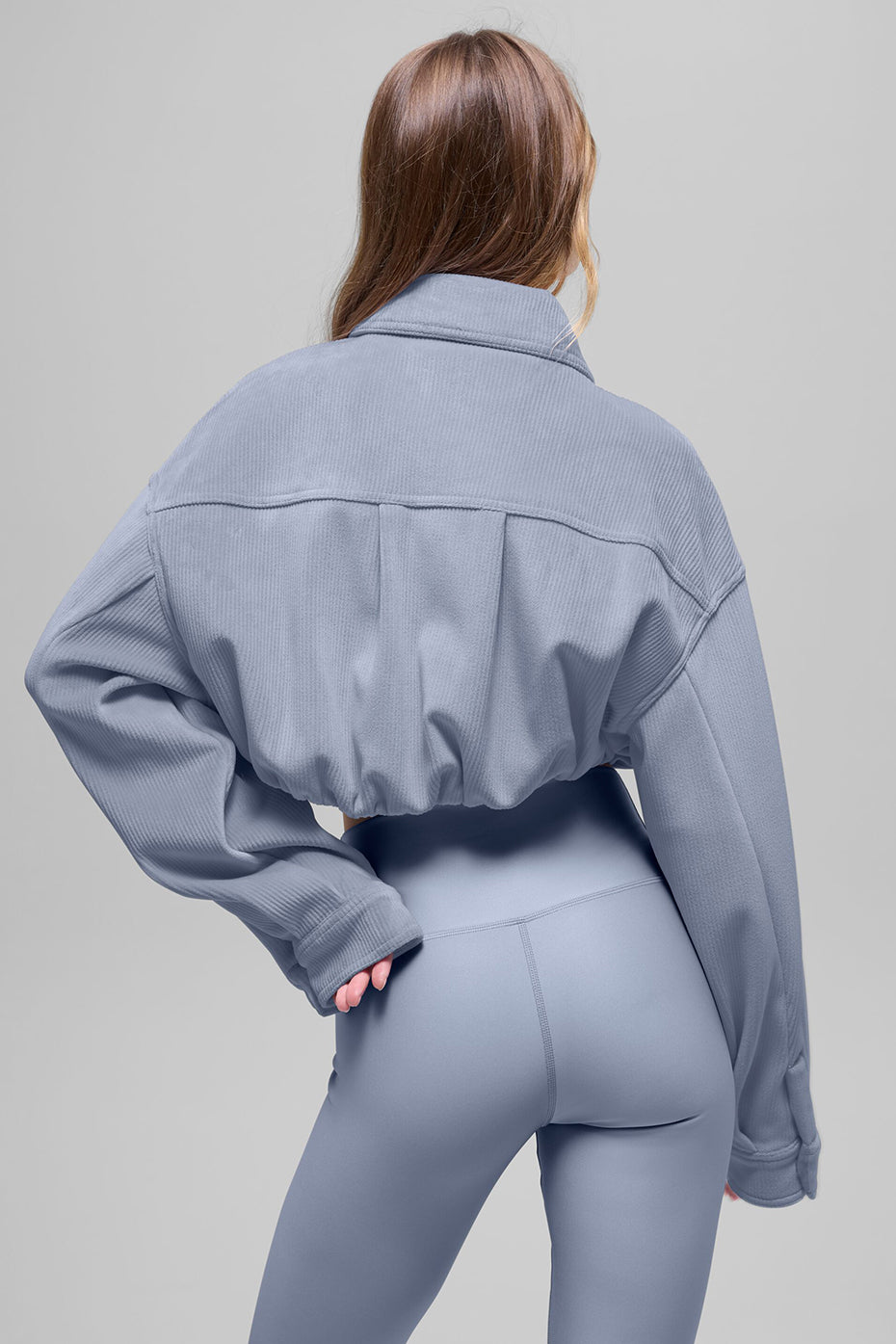 Ribbed Velour Cropped Mountain Side Jacket
