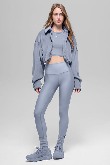 Ribbed Velour Cropped Mountain Side Jacket