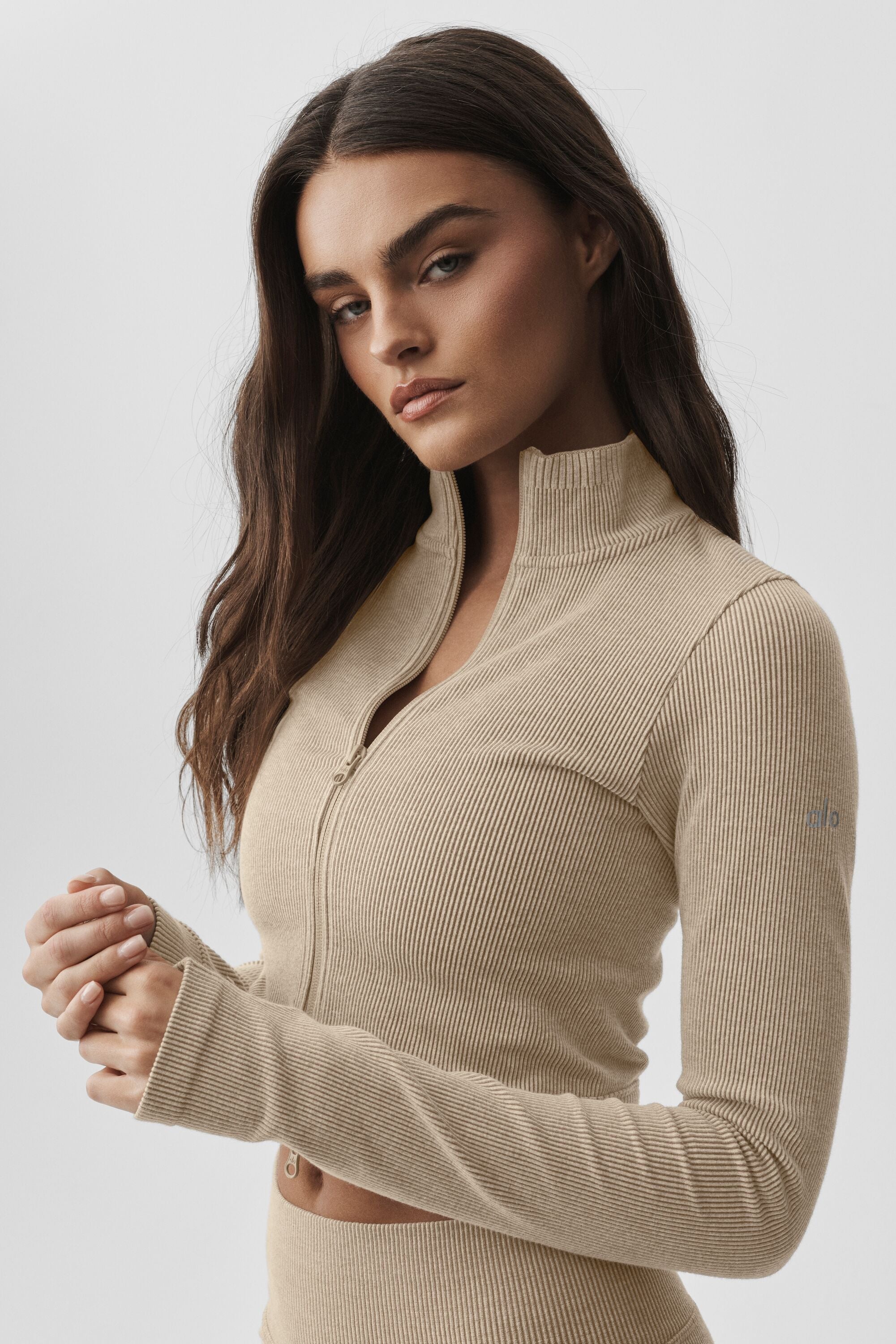 Veste Côtelée Sans Coutures Two Tone