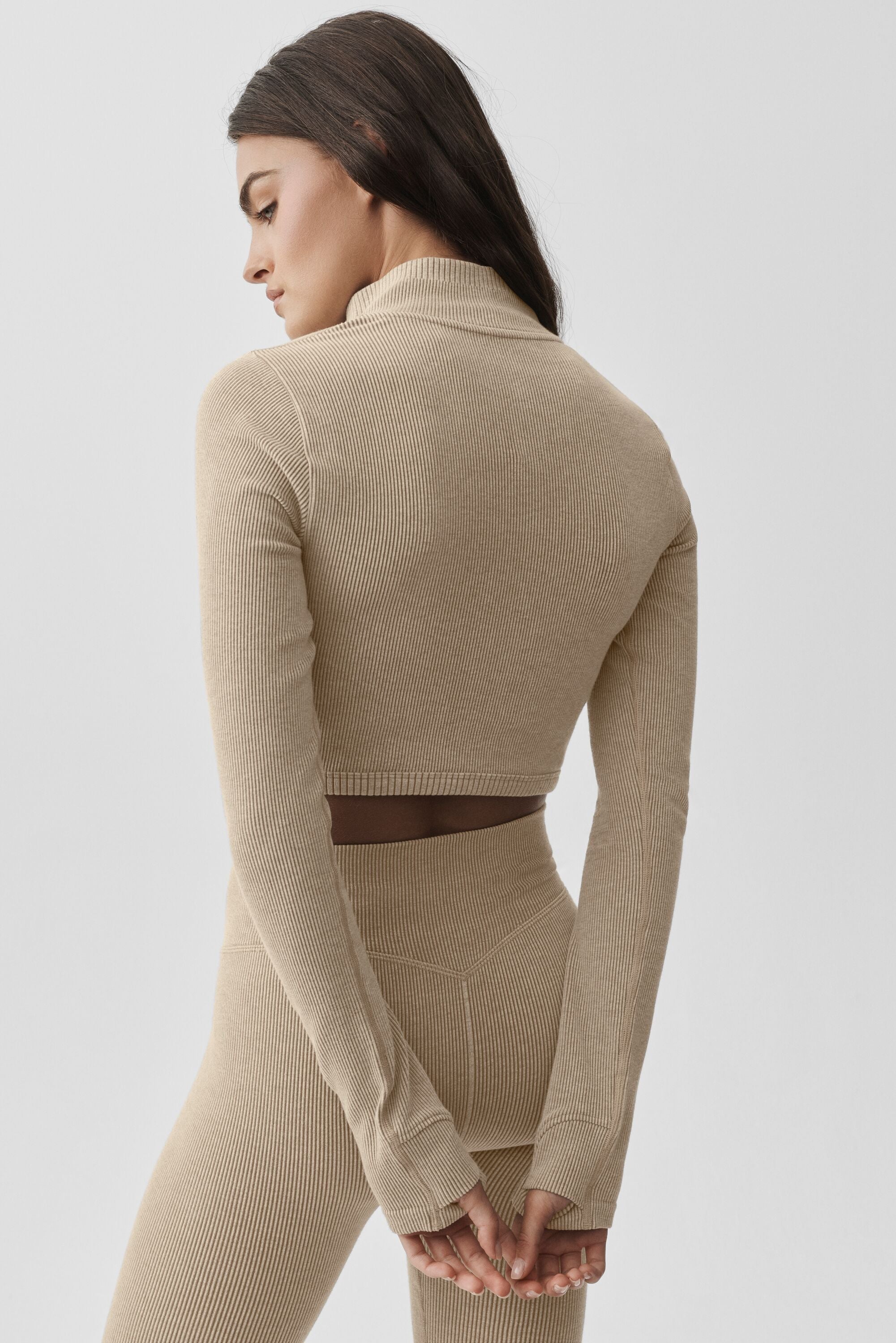 Veste Côtelée Sans Coutures Two Tone