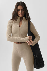 Veste Côtelée Sans Coutures Two Tone