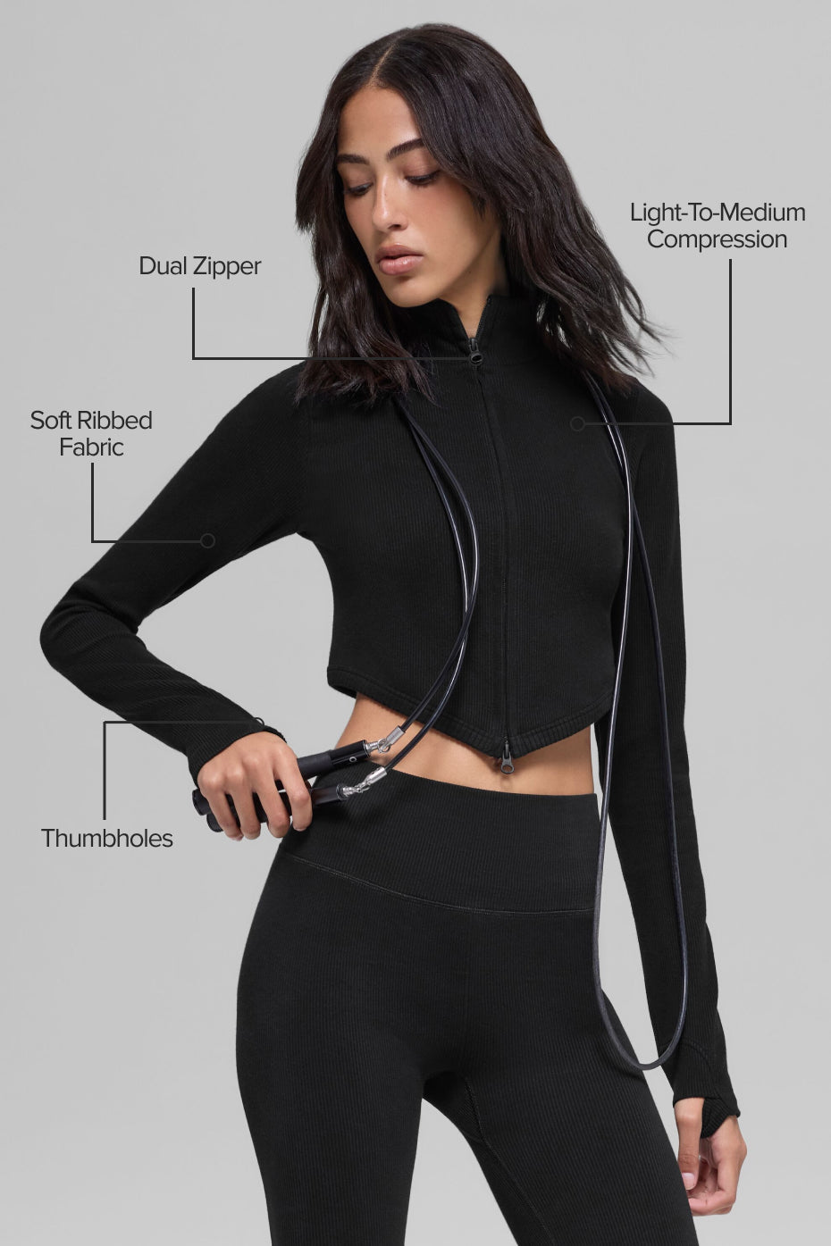 Veste Côtelée Sans Coutures Two Tone